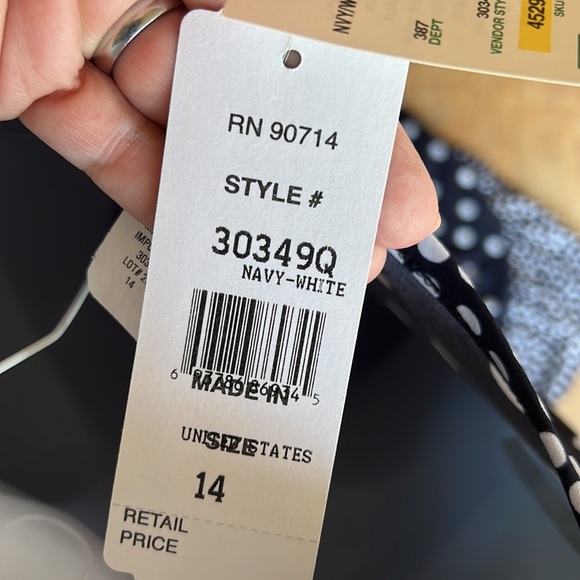 MSK Navy and white midi dress NWT Size 14 - Picture 6 of 7